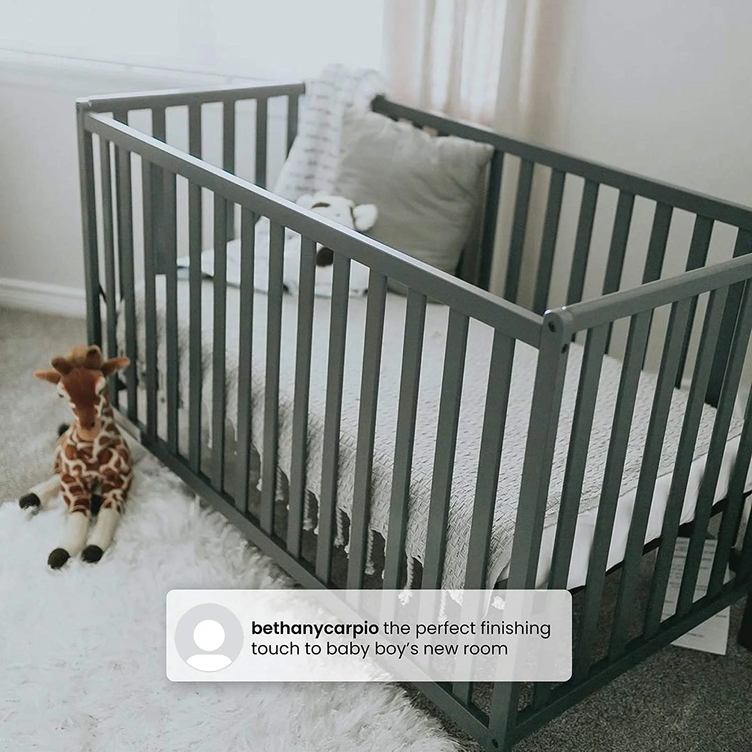 Delta Children Heartland 4-in-1 Convertible Crib - Greenguard Gold Certified, Grey 4-in-1 Crib Grey