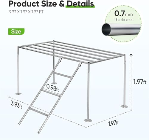 Quictent Large Metal Chicken Coop Run for 10+ Poultry with Galvanized Hardware Cloth and Waterproof Roof Cover