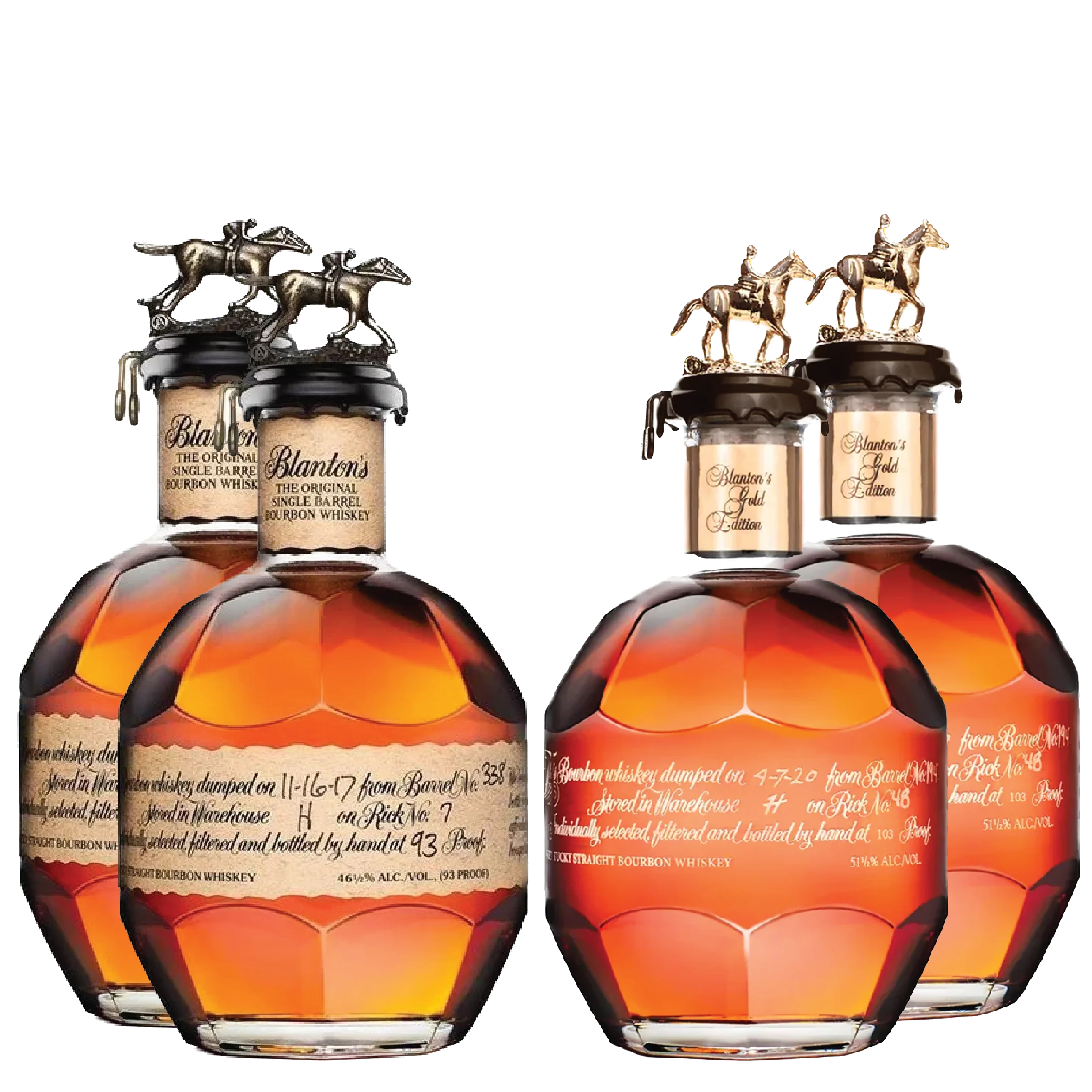 2 Blanton's Single Barrel & 2 Blanton’s Gold Edition Bundle - Nestor Liquor
