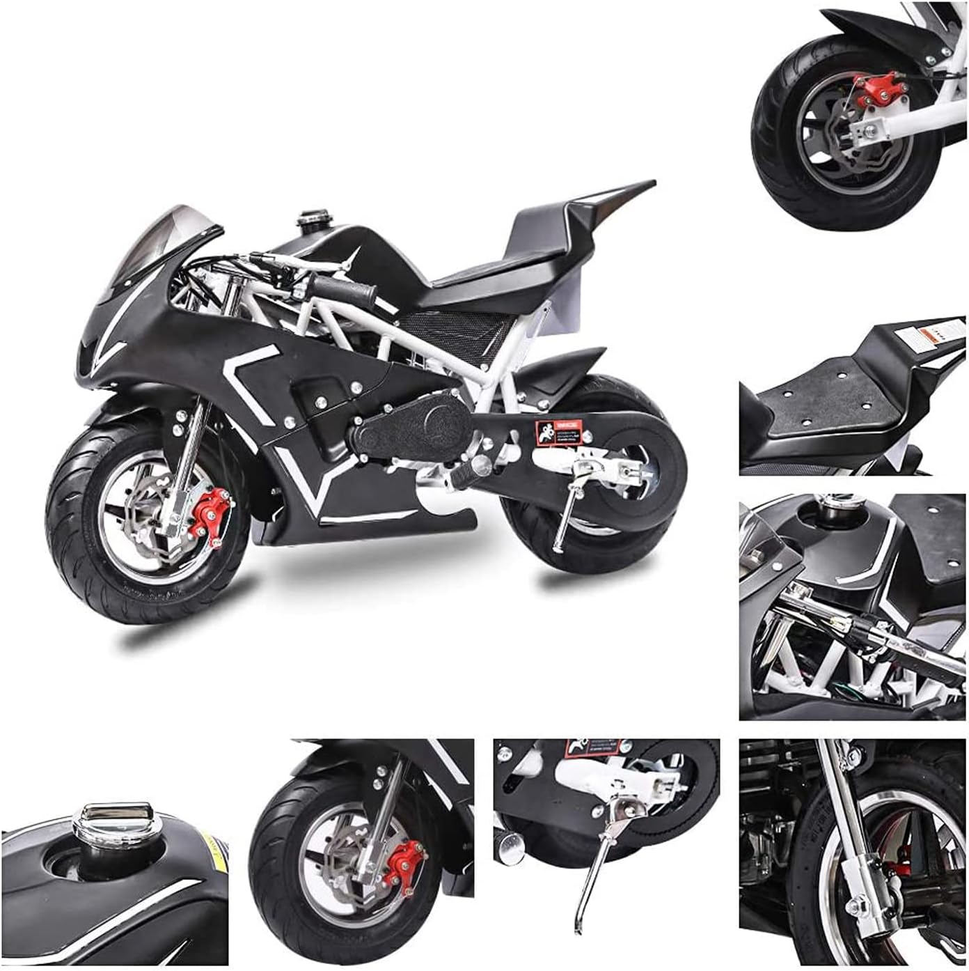 FRP Mini Gas Pocket Bike 01 On 40cc 4 Stroke, Support Up to 165 lbs, EPA Approved, Perfect Mini Pocket Bike for Kids