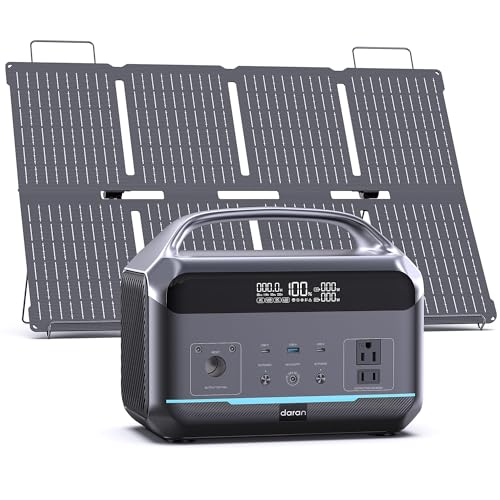 Portable Power Station, Outdoor 288Wh(90,000mAh) LiFePO4 Battery, 600W(1200W Surge) AC Outlets, 1.7H Fast Charging Solar Generator for Camping
