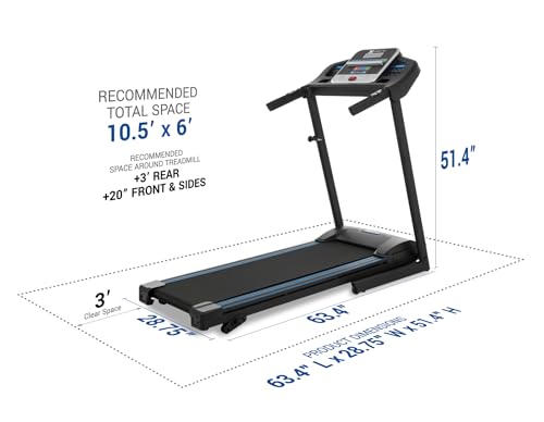 XTERRA Fitness Premium Folding Smart Treadmill, Compact Design, 250+ LB Weight Capacity, Powerful Motor, XTERRA+ Fitness App Included with Purchase