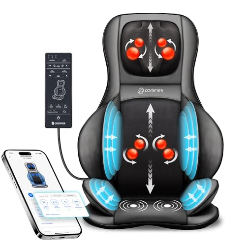 COMFIER Shiatsu Neck Back Massager with Heat, 2D ro 3D Kneading Massage Chair Pad, Adjustable Neck Massage,Seat Massager for Full Body Relaxation