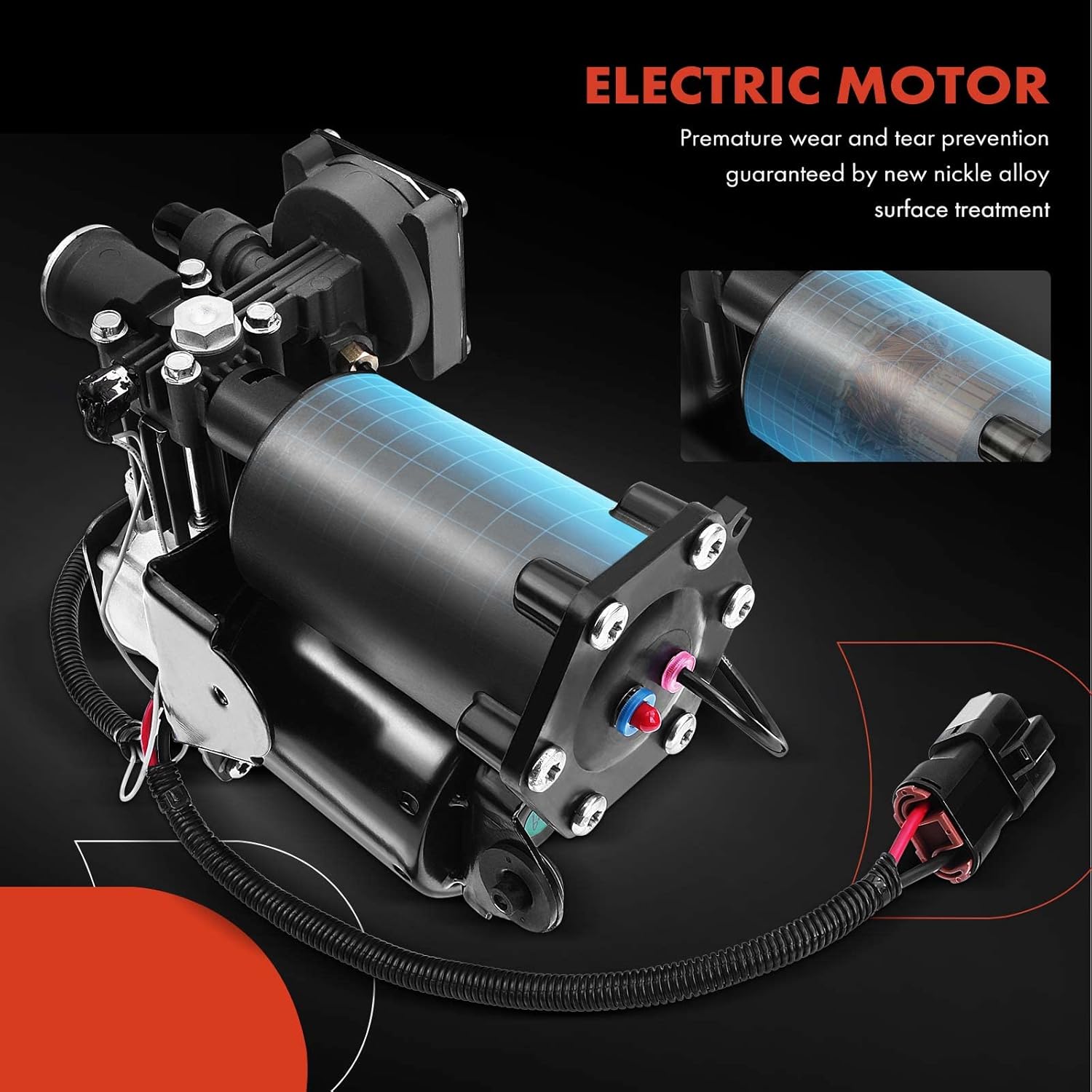 A-Premium 200PSI 3/8 NPT 12V Air Ride Suspension Compressor Pump Kit with Air Filter Stainless Steel Hose Check Valve