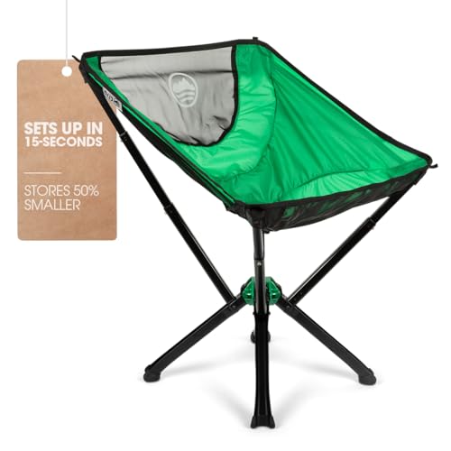 CLIQ Portable Chair Version 1.0 - Lightweight Folding Chair for Camping - Supports 300 Lbs - Perfect for Outdoor Adventures - Red