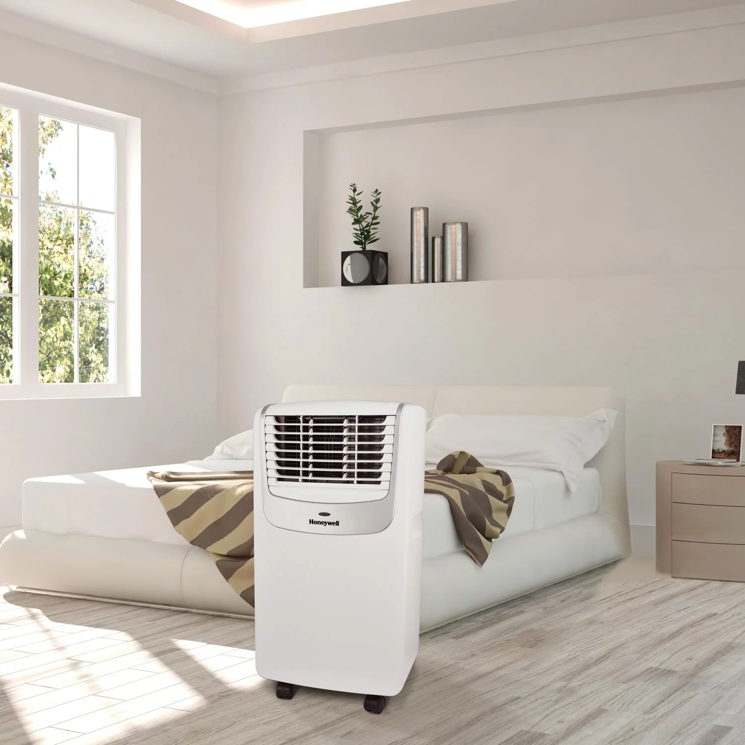 Honeywell 6,800 BTU 115-Volt Portable Air Conditioner with Remote, White/Black, MO0CESWK7