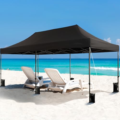 Yaheetech Heavy Duty Pop Up Canopy Tent, 10x20 Commercial Instant Shelter Tent for Wedding, Parties, Adjustable Outdoor Canopy with Wheeled Carry Bag
