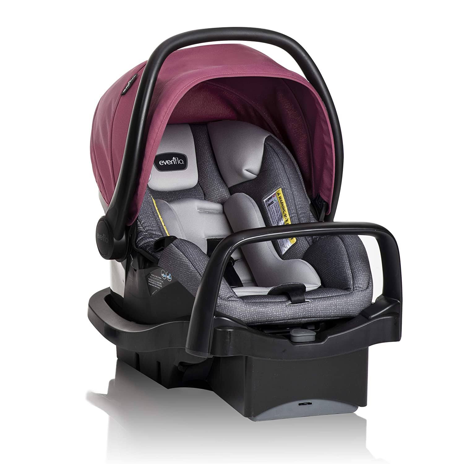 Evenflo Pivot Modular Travel System with SafeMax Car Seat Dusty Rose