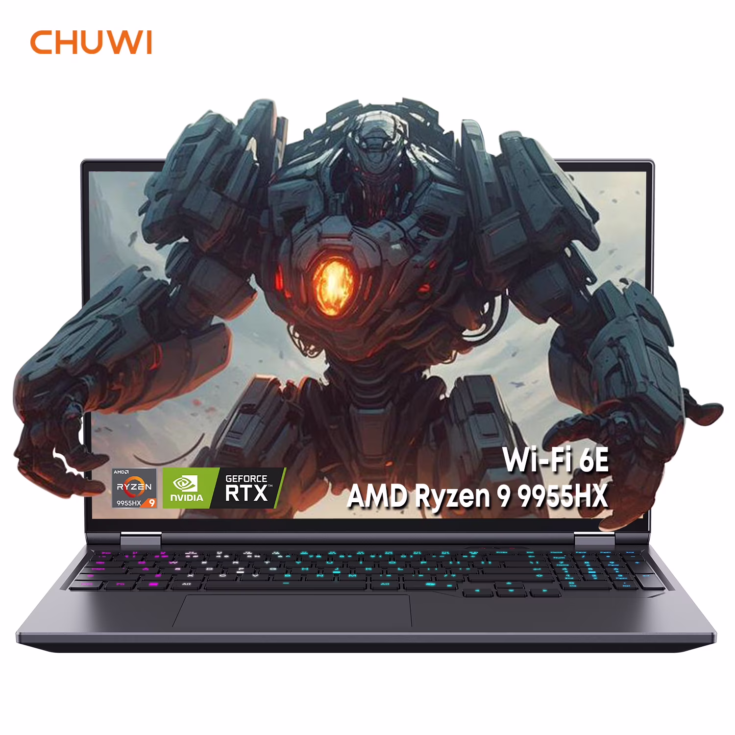 CHUWI 2025 GameBook AMD Ryzen 9 9955HX 16" Gaming Laptop,RTX-5070Ti Laptop GPU Notebook, Backlit Keyboard Computer,,32GB DDR5, 1TB Gen4
