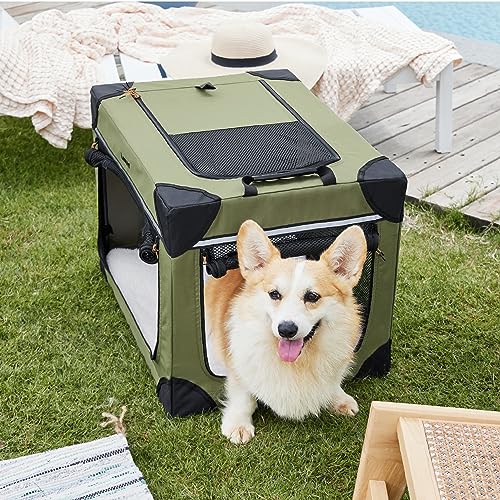 Lesure Soft Collapsible Dog Crate - 42 Inch Portable Travel Crate for Extra Large Dogs Indoor & Outdoor