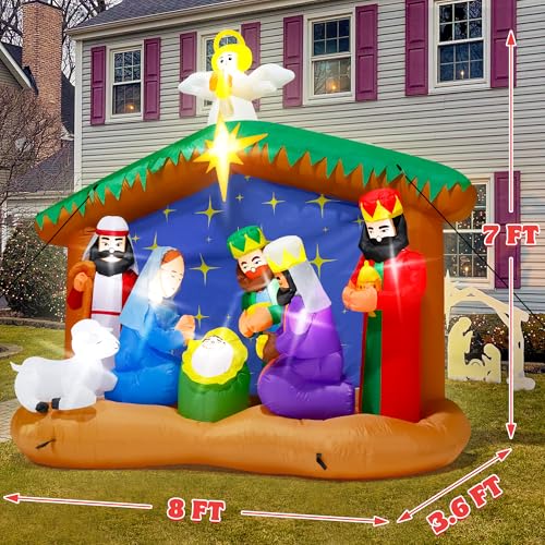 16FT Christmas Inflatable Snowman Outdoor Decorations, Giant Christmas Snowman, Holiday Blow Up Yard Decor with LED Lights
