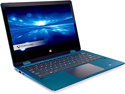 Gateway Newest Touchscreen 11.6 HD 2-in-1 Convertible Laptop in Blue Intel N4020 4GB RAM 64GB SSD Mini-HDMI Webcam Hugo Tech Mart Windows 11 S