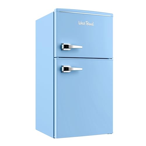 West Bend Mini Fridge with Freezer Retro-Styled for Home Office or Dorm
