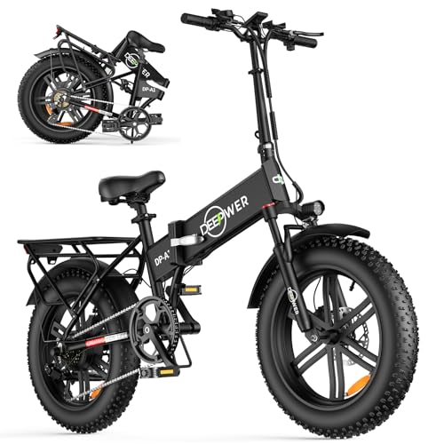 IDOTATA Electric Bicycle for Adults,1000W Motor, 48V 20AH Removable Battery, 31MPH, 31Miles Range, 7-Speed, 20" x4.0 Fat Tire Electric Folding ebike