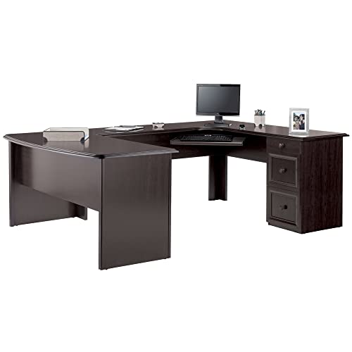 Realspace® Broadstreet 65"W U-Shaped Executive Desk, Walnut