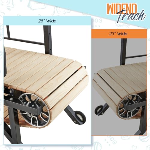 Albott Dog Treadmill for Large & Medium Dogs with Pace Adjustbable Brake and Roller Wheels, Enlarged Indoor Slatmill for Dogs to Keep Fit and Healthy