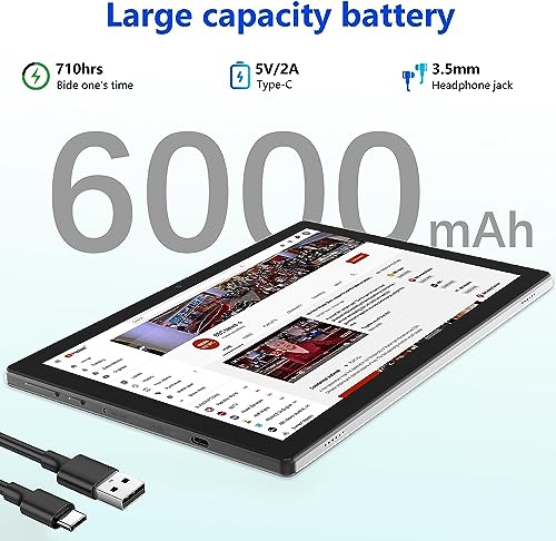 2024 Newest Tablet with Keyboard Tablets 2 in 1 8GB+64GB 10 inch Tablet and Case Mouse Stylus Game Android 13.0 Tablets PC 10.1 IPS Screen Tableta