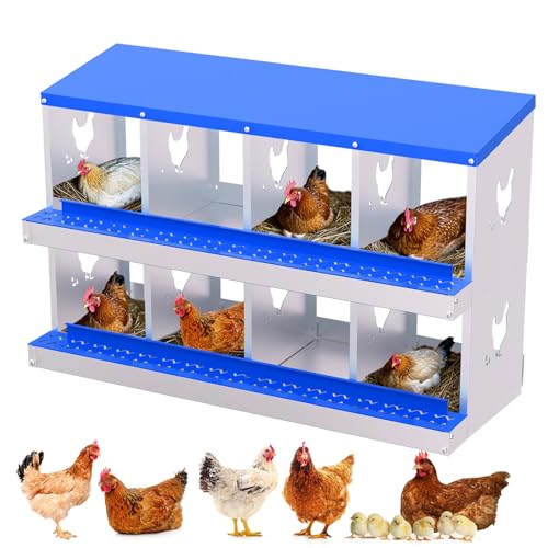 Garvee Chicken Nesting Box with Removable Tray, 8 Compartment Nesting Boxes for Chickens, Easy to Clean and Install