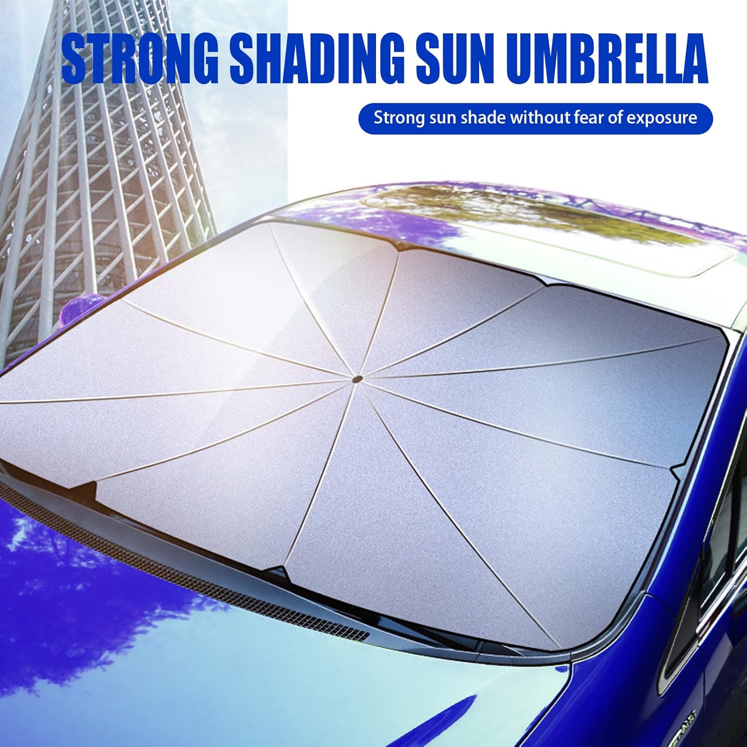 Pack-1 Car Windshield Sun Shade Umbrella, Foldable Sun Visor Protector, Keep Your Car Cool Heat Shield, Car Accessories
