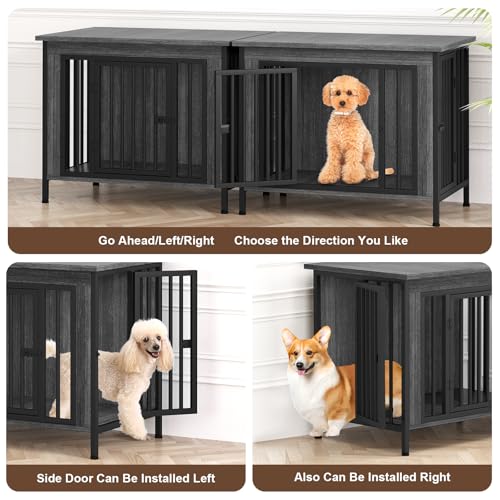 EasyCom 39.96" XL Wooden Large Dog Crate Furniture for Medium and Large Breed