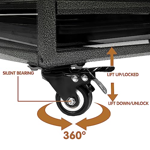 Heavy Duty Extra Large Dog Crate with Wheels - Indestructible 38/42/46 Inch Chew-Proof, Escape-Proof Kennel for High-Anxiety and Extra Large Dogs
