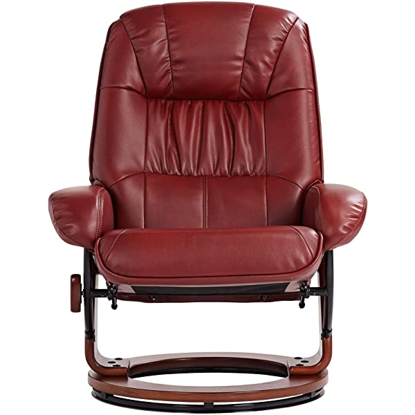 Newport Taupe Swivel Recliner and Slanted Ottoman