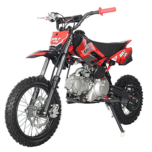 X-PRO Bolt 125 Dirt Bike with Automatic Transmission, Electric Start, Big 14"/12" Tires! (Blue)