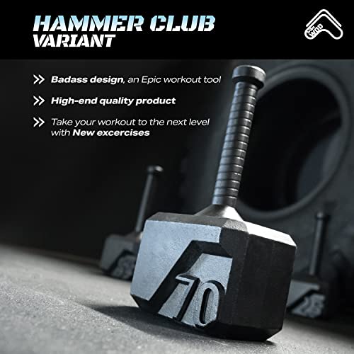 Tribe WOD Hammer Kettlebell 15-70lb + Adjustable | Cross Training Workout Equipment for Muscle Building, Cardio Fitness
