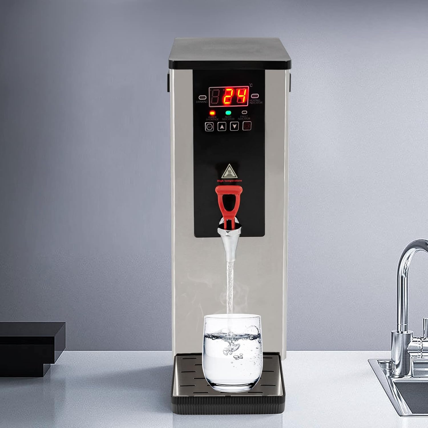 10L (2.5 Gallon) Commercial Hot Water Dispenser, 2400W Electric Water Boiler and Dispenser Boiling Water Machine for Restaurant, Home, Office