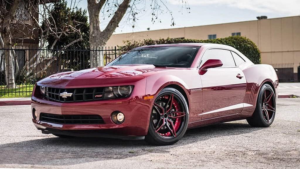 Audio City Wheels AC AC01 – 20 Inch Staggered Rims Set of 4 Black/Red Sports Cars, Sedan, Coupe, SUVs Fits Challenger, Charger, Mustang, Camaro, 300