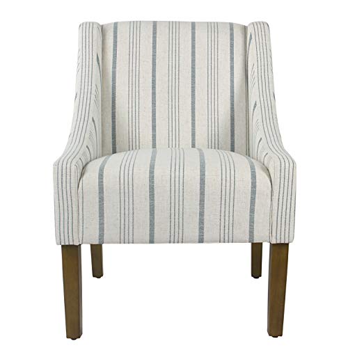 HomePop Velvet Swoop Arm Accent Chair, Suri Blue