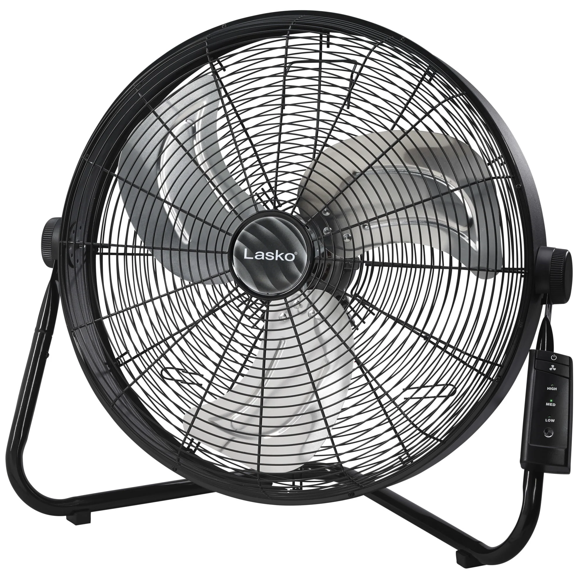 Lasko 20 High Velocity Floor Fan, Wall Mount Option and Remote, 22 H, Black, H20685, New