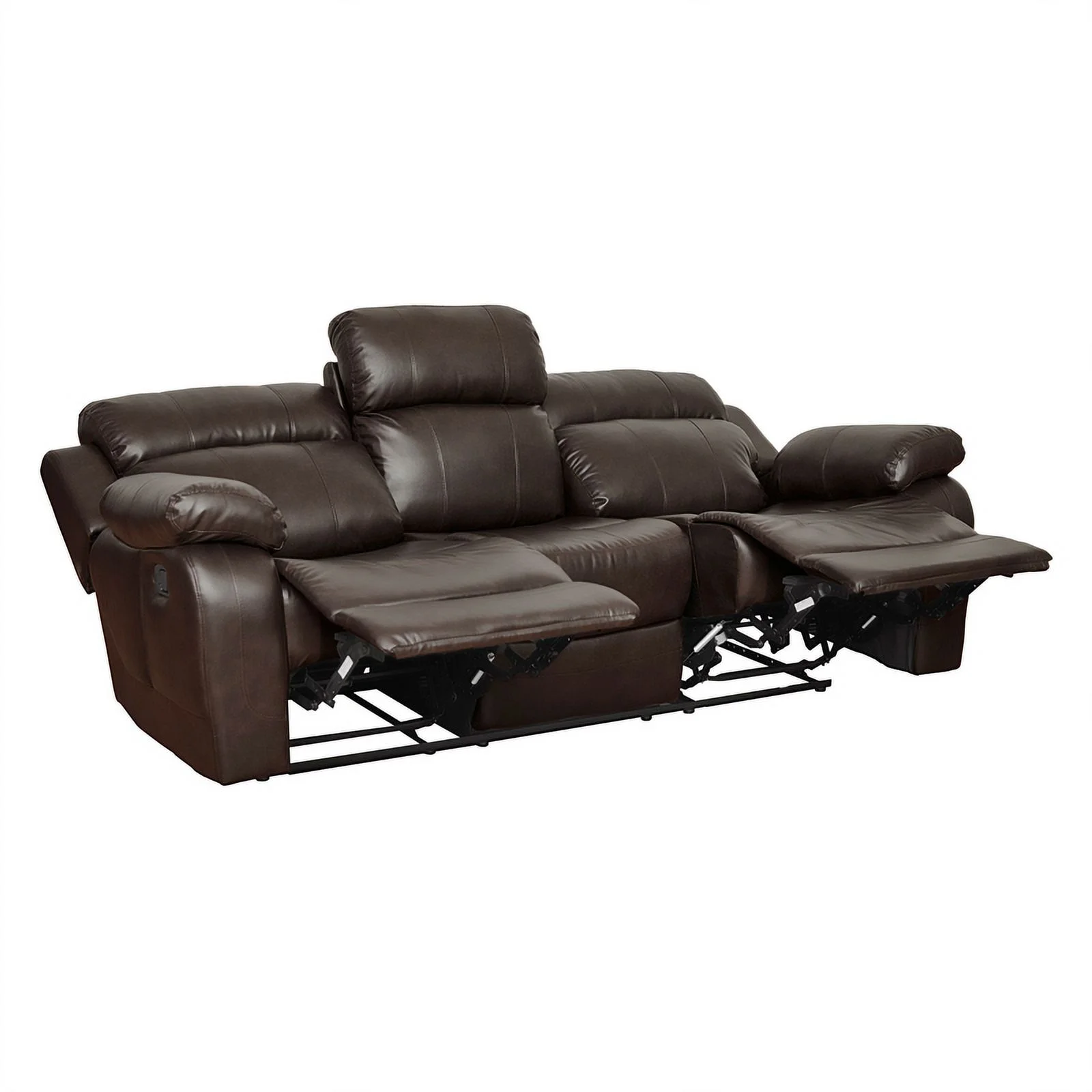 Lexicon Marille Faux Leather 2-Piece Manual Reclining Sofa Set in Brown