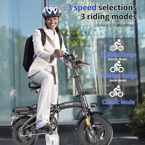 Folding Electric Bike for Adults, 400W (Peak 500W) Motor,23MPH Max Speed Foldable Electric Bicycles,14" Ebike