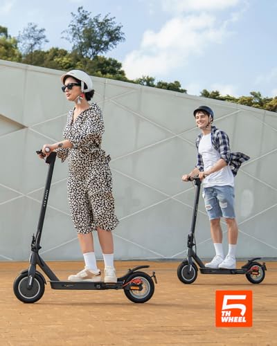 5TH WHEEL V30PRO Electric Scooter, 10" Solid Tires, 350W Motor & 18 MPH, 19.9 Miles Range E-Scooter with E-Lock, Dual Brakes and Suspension