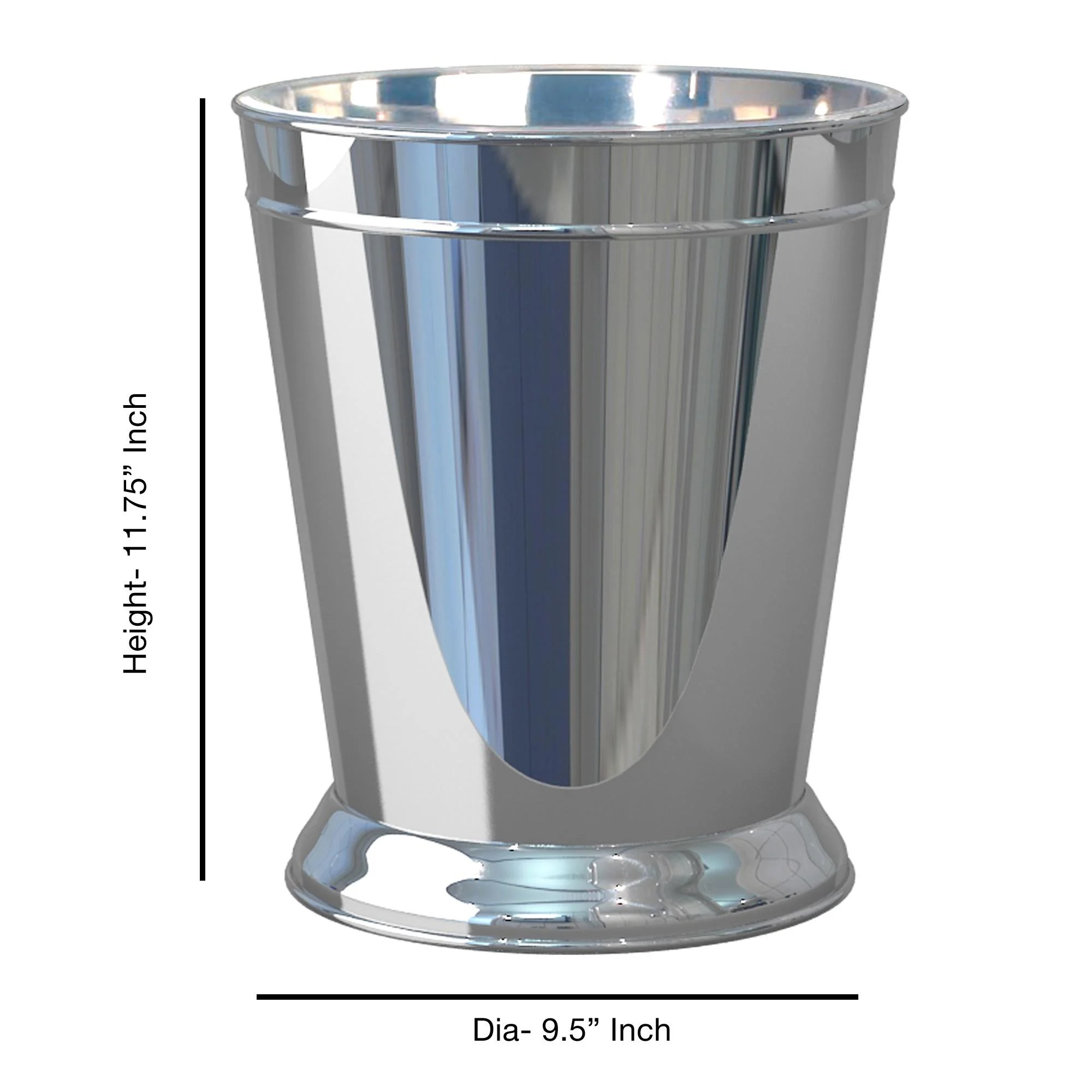 nu steel Timeless Decorative Stainless Steel Trash Can Wastebasket Garbage Container for Bathroom
