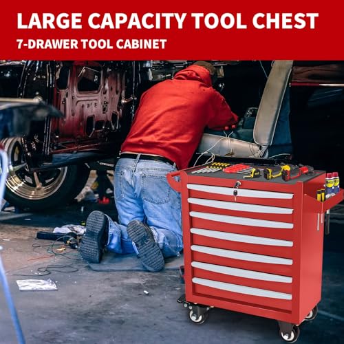 Rolling Tool Chest, Metal Tool Box with 5 Drawers
