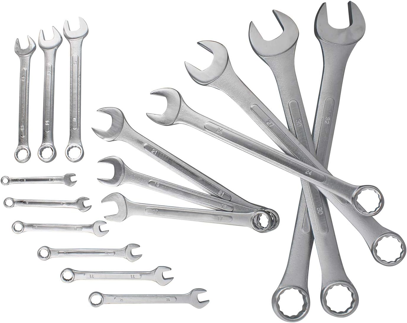ABN Raised Panel Combination Wrench Set Metric Wrench Set Metric Wrenches Set 6mm-32mm 16pc Combination Wrenches Set Pack of 2