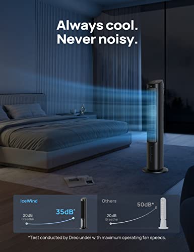 Dreo Cooling Fans That Blow Cold Air, 40" Evaporative Air Cooler, 2023 Upgrade Tower Fan for Bedroom with 80° Oscillating, Ice Packs, Remote Control
