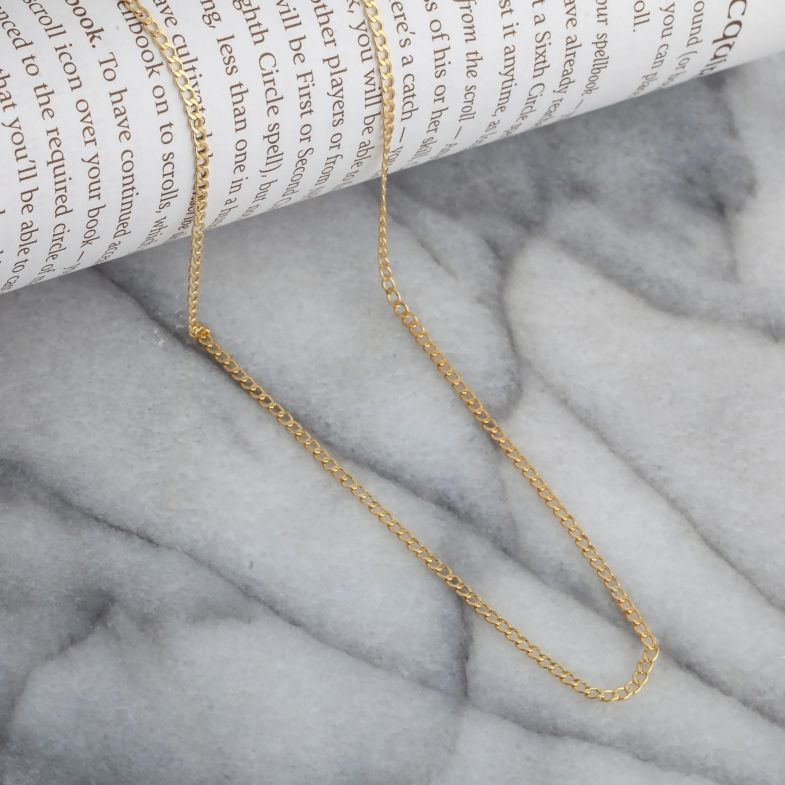 925 Sterling Silver, Hollow Cuban Curb Link Chain 2.5mm Necklace - Hypoallergenic and Tarnish Resistant - By Oliver & Navy