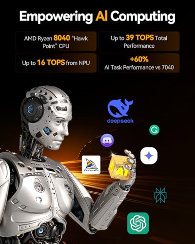 GEEKOM A8 AI Mini PC, AMD Ryzen 9 8945HS (up to 5.2GHz) Mini Computers, 32GB DDR5 5600MHz RAM&2TB PCIe 4.0 SSD, Windows 11 Pro Mini Desktop