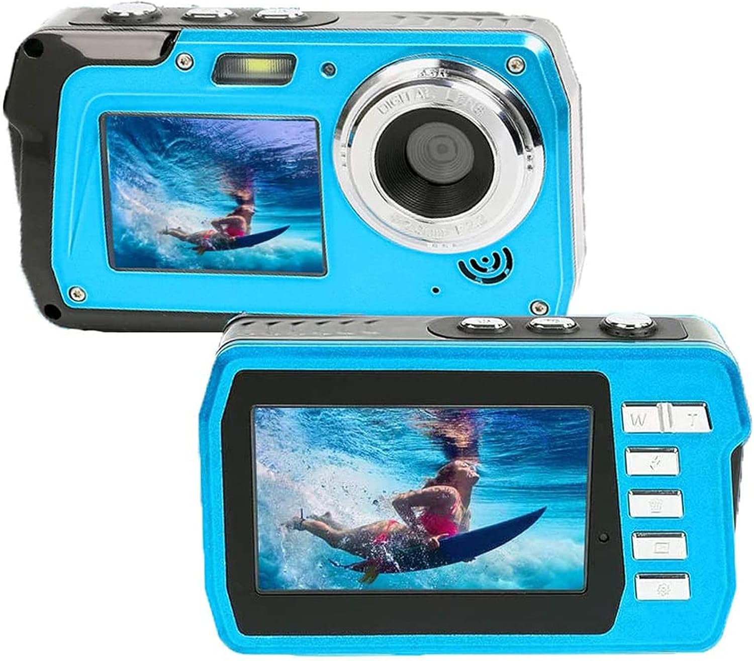 Underwater Camera Waterproof Digital Camera 48MP 2.7K Waterproof Camera Selfie Dual Screen Video Camera Point Shoot Digital Camera for Snorkeling
