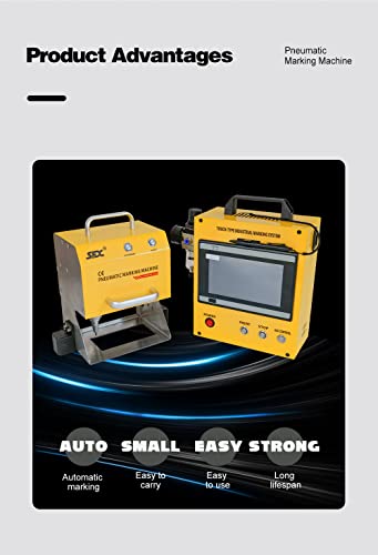 US Stock 100W Pneumatic Dot Peen Metal Engraving Machine Pneumatic Dot Peen Marking Machine Engraving Size 120x50mm(4.7X2inch) Depth 0.02-1 mm