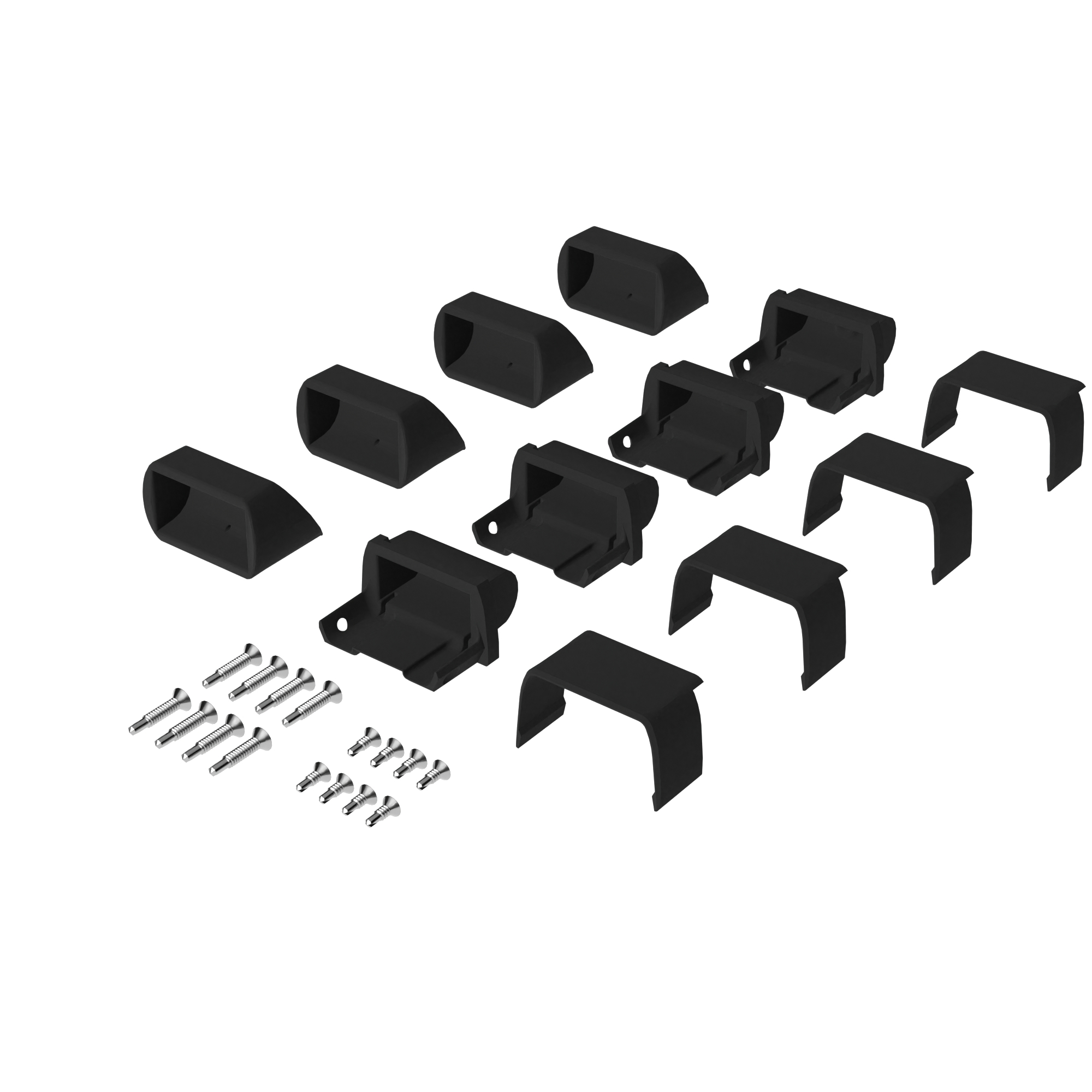 Deckorators Textured Black Aluminum Rapid Rail Stair Bracket Kit, 4-Pack
