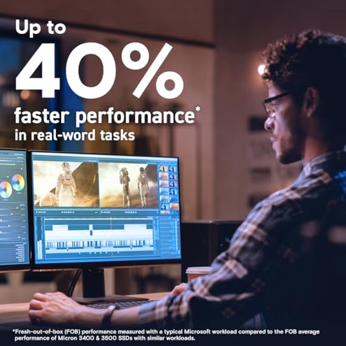 Crucial T705 2TB PCIe Gen5 NVMe M.2 SSD - Up to 14,500 MB/s - Game Ready - Internal Solid State Drive (PC) - +1mo Adobe CC - CT2000T705SSD3