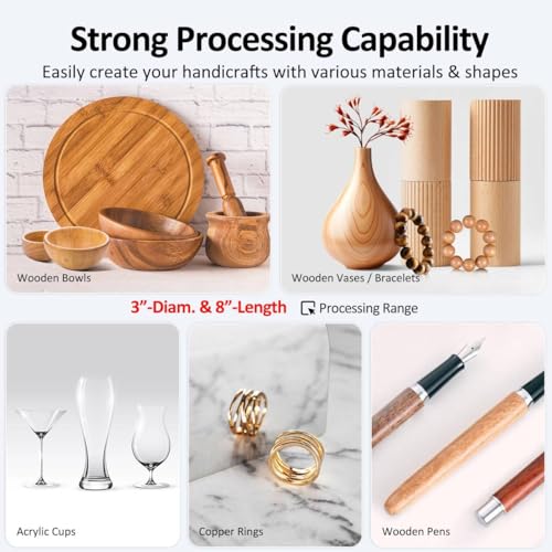 Mini Lathe, WM101A-Plus Mini Wood Lathe Machine, 24VDC 96W Power Lathe, Small Benchtop Lathe with Wood Turning Lathe Tools Kits