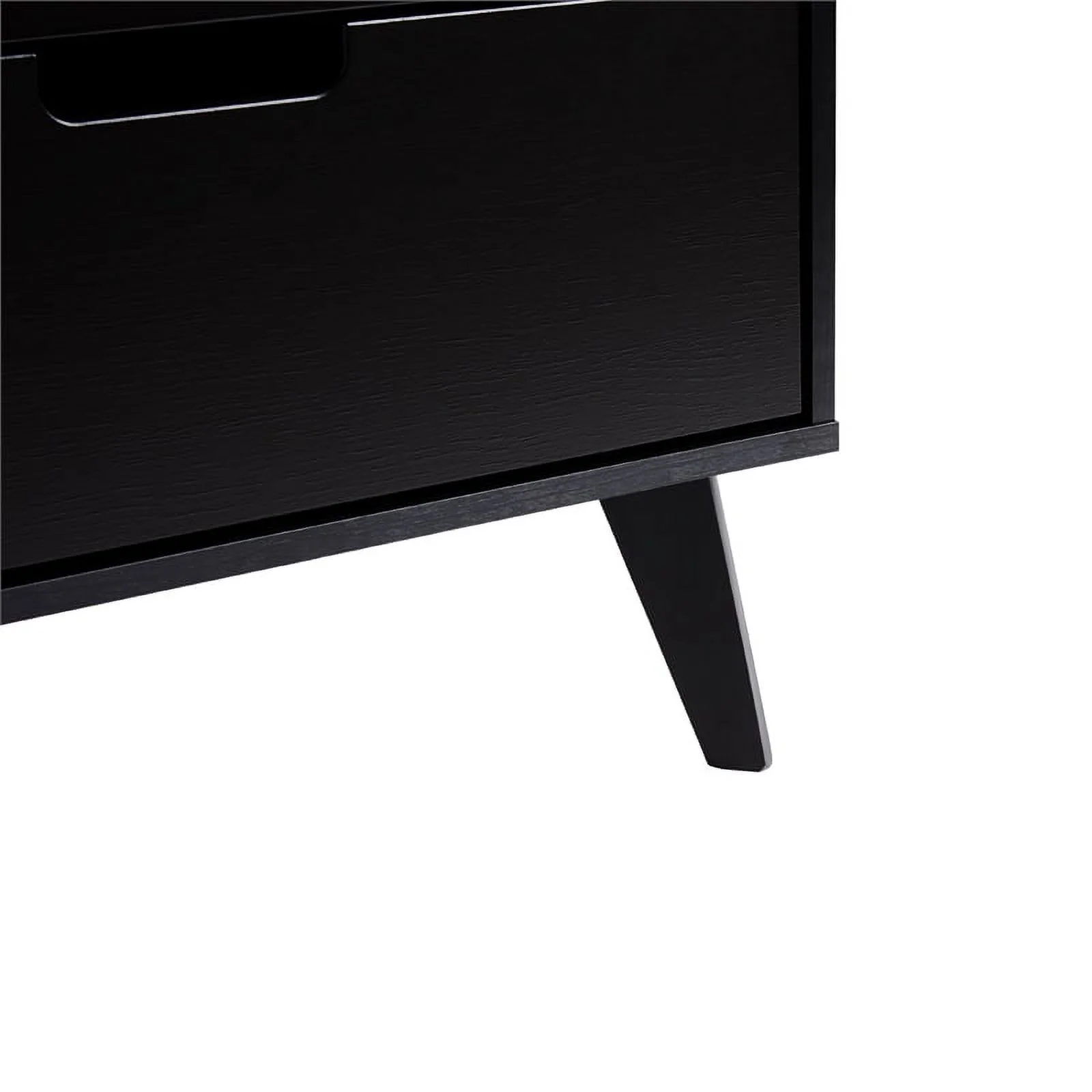 Pemberly Row Simple Wood 6 Drawer Dresser with Cut Out Handles - Black
