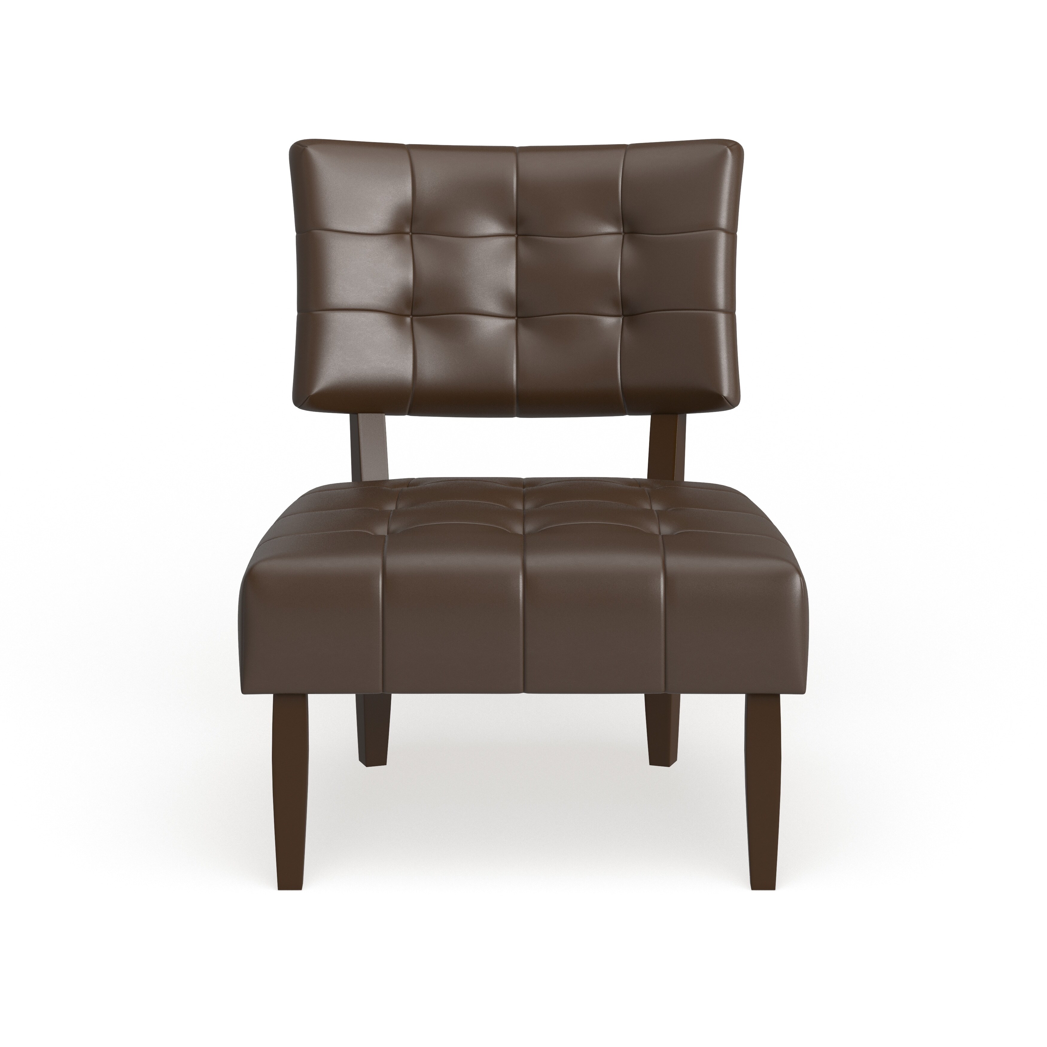 Porch & Den  McRee Tufted Slipper Chair Accent Chairs, Slipper Chair Brown