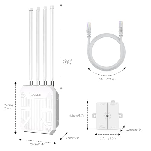 WAVLINK WiFi 7 BE5100 Outdoor WiFi Extender, Dual Band Long-Range Outdoor WiFi Repeater|Access Point|Mesh Router