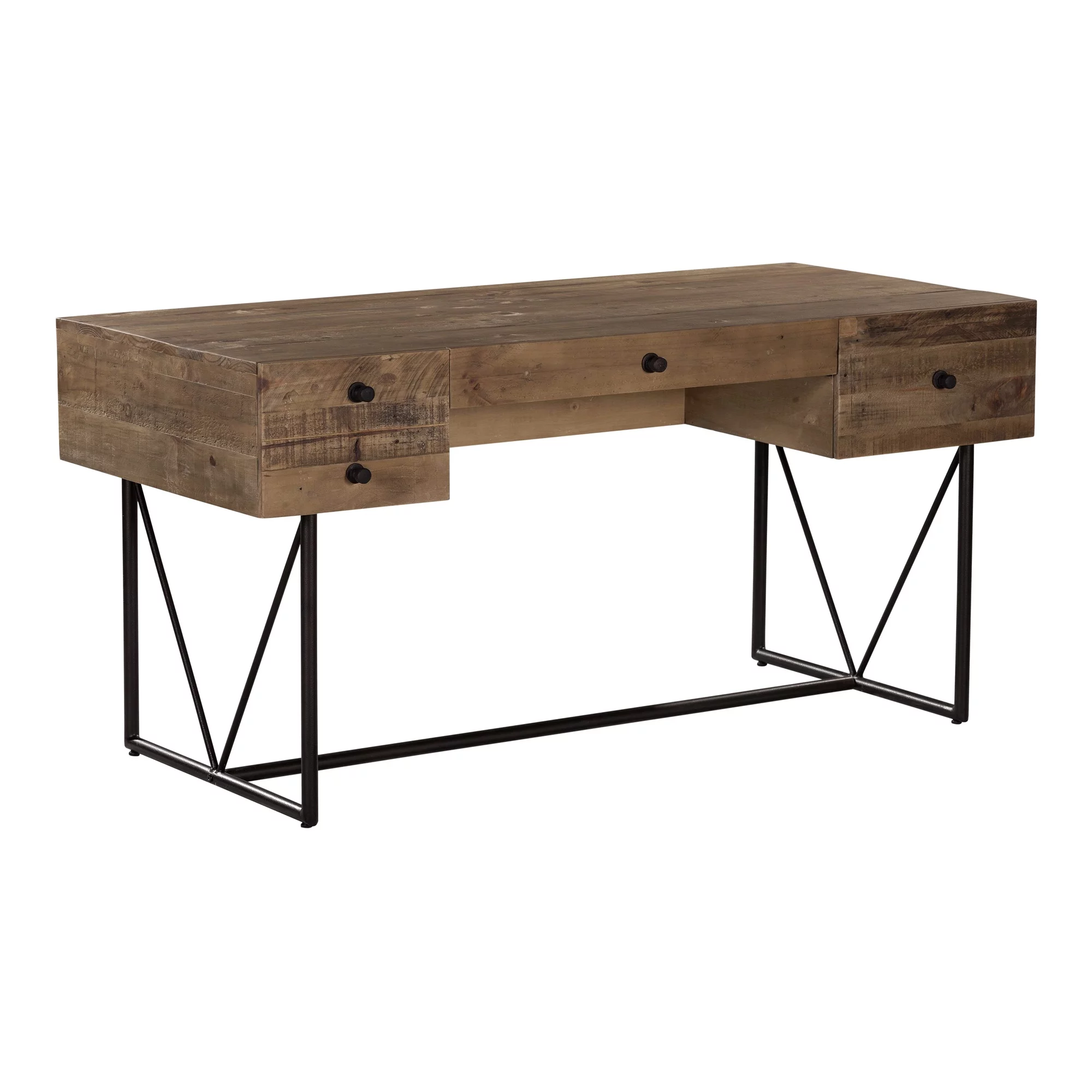 Moe's Home Collection Orchard Wood Writing Desk with Steel Base in Natural